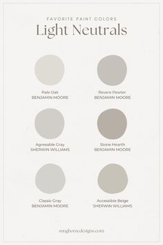 the different shades of paint that are used in this painting project, including light neutrals and