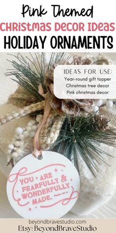 pink themed christmas decor ideas for holiday ornaments