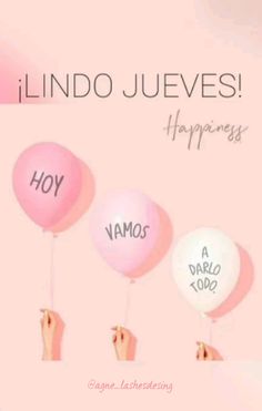 three balloons with the words i lindo jevees happiness written on them in spanish