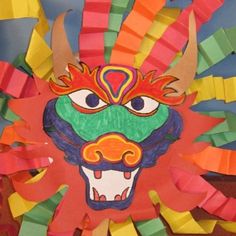 a colorful mask made out of construction paper