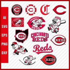 Cincinnati Reds MLB SVG Cut Files Baseball Clipart Bundle Cincinnati Reds Logo, Pittsburgh Pirates, Red Logo, Svg Free