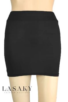 Lasaky - Versatile Stretchable Pencil Skirt: A Stylish Essential with Assorted Shade Options and Size Range. Non-stretch Solid Mini Skirt, Non-stretch Mini Skirt, Non-stretch High Waist Mini Skirt, Solid Color Mini Length Bottoms For Night Out, Black High Waist Non-stretch Skort, Solid High Waist Fitted Mini Skirt, Fitted High Waist Mini Skirt In Plain Color, High Waist Fitted Mini Skirt, Fitted High Waist Mini Skirt