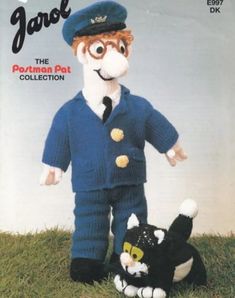 a stuffed animal is posed next to a black and white cat on the cover of yarnl magazine