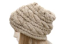 🔘 These beanie hats or slouchy beanie hats was knit with quality Wool Acrylic yarn which are very soft and not itchy. ATTENTION! 🔘 If you buy any 3 scarves, crochet jewelry, turban hat, gloves or hats, you can choose extra any item from my shop as gift. The item you choose, should not cost more than 12.99 USD! Do not purchase the item that you choose. Just send the link or photo as message to me. If you not choose a free item, we are going to ship you any item that we choose for you... 🔘 If y Cozy Slouchy Hat For Outdoor Use, Slouchy Cap For Outdoor, Slouchy Outdoor Cap, Slouchy Cozy Beanie, Cream Knitted Beanie One Size, Warm Slouchy One-size Hat, Slouchy Knit Hat One Size, Cream Knit Hat One Size, One Size Slouchy Knit Hat