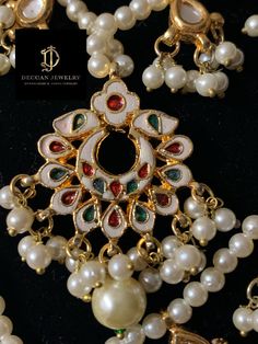 satlada Made using high quality kundan with shell pearls and 22ct gold plating 5 layered Earrings included 2 inches Layered Earrings, Pearl Chain Necklace, Pearl Chain, Ring Finger, Indian Jewellery, Photo Jewelry, Indian Jewelry, Gold Plating, Amazing Jewelry