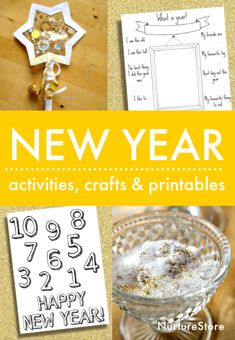 new year activities, crafts and printables for kids