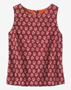 Hand block printed cotton. Boxy fit. Round neckline. Button back. Indian Kurti Designs, Diy Baby Clothes, Trendy Diy