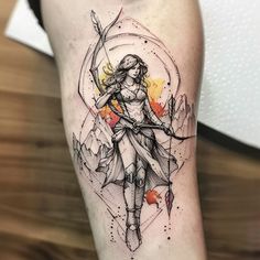 Artemis Tattoo Art Collection Diana Huntress Tattoo, Warrior In A Garden Tattoo, Greek Goddess Tattoo Artemis, Tattoos That Represent Growth And Strength, Female Warrior Tattoo Goddesses, Warrior Queen Tattoo, Artemis Tattoo Design, Sleeve Themes, Woman Rib Tattoo