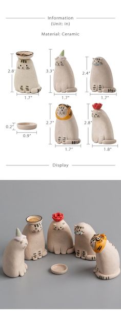 the diagram shows how to make an animal vase with different shapes and sizes on it