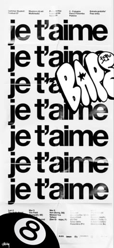 a black and white poster with the words je trame, je trame et tame