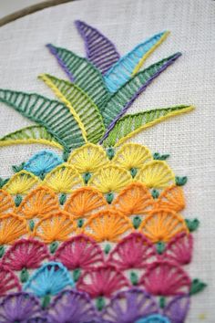 an embroidered pineapple is shown on the appliqued page of instagram