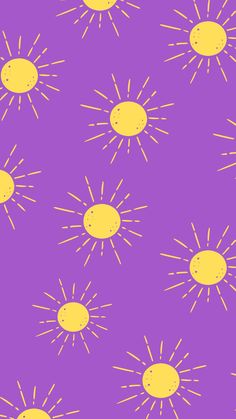 sunbursts on a purple background with yellow spots in the middle and bottom