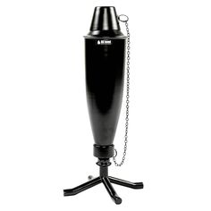 a black lamp with a chain attached to it