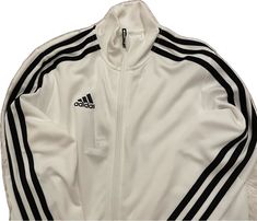 White Adidas Track Jacket For Winter, Adidas White Track Jacket For Winter, Adidas White Winter Track Jacket, Adidas White Track Jacket For Fall, Adidas White Outerwear For Fall, White Adidas Outerwear For Fall, Adidas Zip Up, Adidas Tracksuit, Adidas Track Jacket