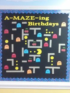 an image of a birthday card with pacman