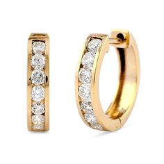 Genuine SI Clarity G H Color Diamond Channel Set Huggie Hoop Earrings Solid 14k Yellow Gold Hoop Earrings Handmade Wedding Earrings ≫ Features * Items Code: SGE01225  * Diamond: 100% Genuine Diamond * Diamond Wt.: 0.49 Ct. * Diamond Color: G-H * Diamond Clarity: S2-SI1 * Diamonds Cut: Brilliant Cut (Excellent Cut) * Metal: 14K Solid Gold (18K also available - Additional fees may apply) * Gold wt.: 14K Solid yellow gold with stamped * More option in gold color: Rose gold, yellow gold, White gold * Earring Size:- 10 mm inner diameter (available in 8 mm / 10 mm / 12 mm inner diameter as well) ≫ FAQ below for more detail. ✦ Sizing  We can adjust most items to fit your sizing preferences. Most items can be made to any size and length. Please leave a note at checkout or contact us via Etsy conve Wedding Hoop Earrings With Channel Set Round Cut, Wedding Hoop Diamond Earrings Channel Set, Yellow Gold Channel Set Round Hoop Earrings, Yellow Gold Channel Set Diamond Earrings For Wedding, Yellow Gold Channel Set Hoop Earrings, Gold Brilliant Cut Hoop Earrings For Wedding, Gold Huggie Earrings With Halo Design For Wedding, Classic Channel Set Hoop Earrings For Wedding, Round Channel Set Earrings For Wedding