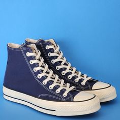 Converse Chuck 70 Hi High Top Recycled Canvas Midnight Navy Dark Blue / Egret / Black Unisex Sneakers 172676c Nwt Brand: Converse Model: Chuck 70 Hi Style Code: 172676c Color: Midnight Navy / Egret / Black Gender: Unisex, Listed As Men's Shoes. Size Guide: Us Men's 11.5 / Us Women's 13.5 / Uk 11.5 / Eur 46 / Cm 30 Comfort That Won’t Quit. More Cushioning, Tougher Canvas, Same Versatility. The Chuck 70 High Top Is Built Off Of The Original 1970s Design, With Premium Materials And An Extraordinary Navy High-top Sneakers With Contrast Sole, Navy High-top Sneakers With Laces, Navy Casual High-top Custom Sneakers, Navy Lace-up Sneakers With Vulcanized Sole, Blue Converse High-top Sneakers With Gum Sole, Navy Vulcanized Sole Sneakers With Round Toe, Navy Sporty Canvas Shoes With Vulcanized Sole, Sporty Navy Canvas Shoes With Vulcanized Sole, Navy Round Toe Canvas Shoes For Streetwear