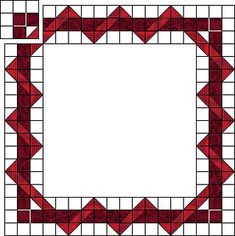 a square frame made up of red squares