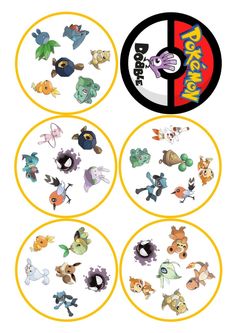 the pokemon stickers are all different colors and sizes, but there is no image on them