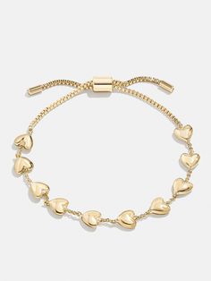 The Brittany Bracelet is the perfect way to add a subtle dose of affection to your curated wrist stack. This bracelet features petite heart adornments with chic negative space in between. Better yet, it's finished off with a pull-tie closure, meaning you'll always get the perfect fit.