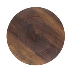 a wooden plate on a white background