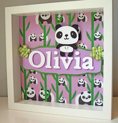 a panda bear is sitting on top of a purple background with panda bears and bamboo leaves