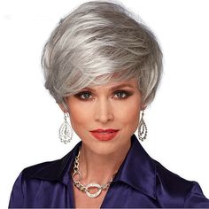 Gray Wigs for Women Synthetic Wig with Bangs Short Silver Wigs Old Lady Wigs Natural Looking Wigs 6357043 2022 – $20.77 Straight With Bangs, Grey Brown Hair, Layered Pixie Cut, Gray Wig, Grey Hair Wig, Cheap Human Hair Wigs, Rihanna Hairstyles, Long Human Hair Wigs, Colored Hair Extensions