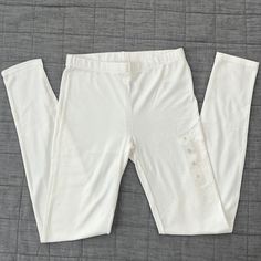 Cute Basic Leggings -Go With Everything White Non-stretch Casual Leggings, Casual Stretch Leggings By Gap, Spring Stretch Pants By Gap, Gap Stretch Pants For Spring, White Elastic Casual Bottoms, Casual White Elastic Bottoms, White Casual Elastic Leggings, Casual White Elastic Leggings, White Cotton Bottoms By Gap