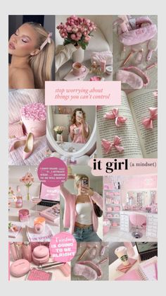 Pink Vision Board, Vision Board Themes, Pinky Girls, Vision Board Examples, Practicing Self Love, Fashion Collage, Pink Themes