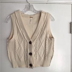 Never Worn But No Tags. Perfect Weight For All Seasons. Size Xl. Cable Knit Sweater Vest, Knit Sweater Vest, Free People Jacket, Cable Knit Sweater, Cute Fits, Sweater Vest, All Seasons, Cable Knit, Knit Sweater