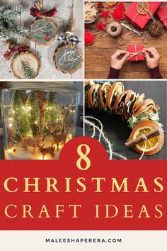 christmas craft ideas for kids and adults to make with their own handmade items, including ornaments