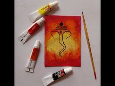 Watercolor Ganpati/Ganesha painting | Quick and easy | Anyone can paint - YouTube Mini Ganpati Painting, Ganpati Ji Painting, Ganesh Ji Painting On Canvas Easy, Ganesha Easy Painting, Ganapati Canvas Painting, Easy Ganesha Painting Canvas, Ganpati Watercolor Paintings, Poster Painting Easy, Ganapati Painting Easy