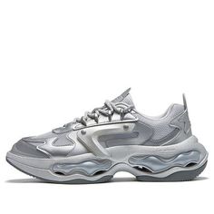 FILA FUSION Vintage Daddy Shoes 'Silver' T12M331109FDS Concept Shoes, Shoe Concept, Y2k Mens, Italian Sunglasses, Shoes Silver, Shoe Designs, Footwear Design, Skincare Routines, Silver Shoes