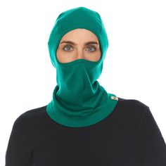 Warm and functional, this balaclava combines all the benefits of a hat and neck gaiter into one great item! Great for use under a hat or hood of a jacket, this item will soon become a fan favorite. Cover your head, ears, and mouth on the coldest of days, or pull it back and just utilize the neck covering if the temperatures rise. Versatility abounds with this balaclava. Merino Wool Clothing, Wool Clothing, Kids Blankets, Snow Sports, Neck Gaiters, Winter Activities, Neck Gaiter, Emerald Green, Merino Wool