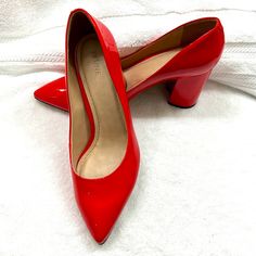 Nwot Prne Brand Red Leather Pointy Toe Block Heels 3” High. Bought Them In Buenos Aires. Never Worn. Red Block Heel Office Shoes, Classic Red Court Shoes For Work, Red Pointed Toe Court Shoes Medium Width, Red Block Heel Court Shoes For Office, Red Block Heel Court Shoes For The Office, Classic Red Block Heel Court Shoes, Red Court Shoes With Padded Heel, Red Medium Width Court Shoes With Pointed Toe, Red Block Heel Court Shoes For Formal Occasions