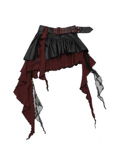 Alternative Fashion Ideas, Fashion Outfits Skirts, Kpop Skirt, Vampire Skirt, Black Red Outfit, Alternative Skirt, Skirt Types, Diy Fashion Tops, Goth Skirts