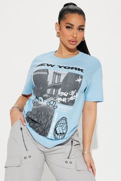 Big City Big Dreams NY Graphic Tee - Light Blue