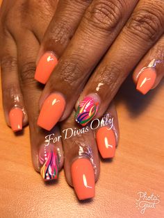 Pink And Orange Gel Nail Designs, Pink And Orange Tie Dye Nails, Lana Nails, Crazy Nail Designs, Neon Acrylic Nails, Stilleto Nails Designs, Fancy Nail Art, 2023 Nails, Acrylic Nail Shapes