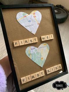 Idea gift boyfriend girlfriendfirst met first kiss with letter by « Zodioand map by google map valentinesday firstmet firstkiss gift idea Art Gifts For Girlfriend, Bf Presents Ideas, Ideas For Gifts For Girlfriend, Creative Gift For Girlfriend, Couple Gift Ideas Girlfriends, Cute Bf Gift Ideas Diy, Ideas For Presents For Boyfriend, Gift Anniversary Boyfriend, Kisses Gifts For Boyfriend