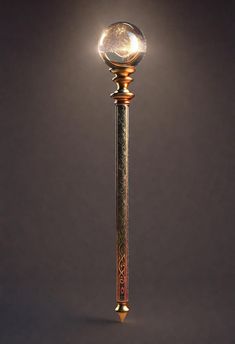 an antique looking metal pole with a glass ball on it's top and sides