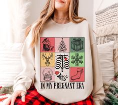 Christmas Pregnancy Announcement Shirt Couple Christmas Pajamas Funny Pregnancy Reveal Shirt Baby Announcement Pregnant Mom gift Baby Reveal