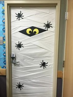 a door decorated to look like a monster