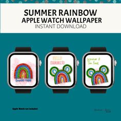 Wallpaper Apple Watch Rainbow, Watch Face Background, Face Background, Kiss Day, Summer Tanning, Apple Watch Wallpaper, Watch Wallpaper, Apple Watch Faces, Summer Wallpaper