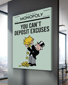 an advertisement for monopoly on the wall