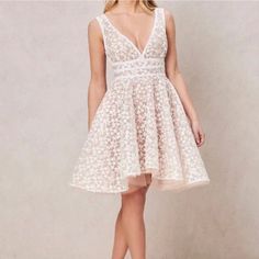 Reposhing This Item I Purchased From @Aewise. Beautiful, Just Slightly Too Small! Questions? Leave A Comment Below! Nadine Merabi, Layered Skirt, White Cream, Cream White, Graduation Dress, Dress Shop, Colorful Dresses, Floral Design, White Dress