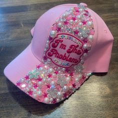 Velcro Strap In Back Bottle Cap Clothes, Hat Bouquet, Customized Hats, Beaded Hats, Diy Hats, Bling Hat, Custom Fitted Hats