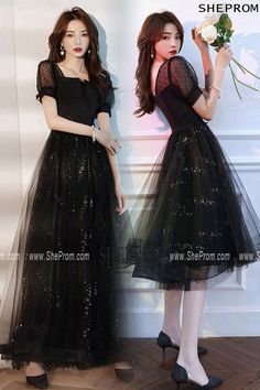 Short sleeved black bling tulle party dress adl012. Click to shop now. Free stable shipping world-wide! Tulle Party Dress, Party Dress, Shop Now, Dresses, Black