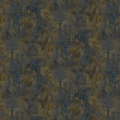 an old, grungy wallpaper with blue and gold paint streaks on it