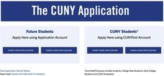 the cuny application is displayed in this screenshote screen graber for students