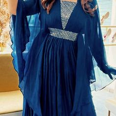 Navy Blue Long Gown! Long Gown, Indian Dresses, Navy Blue, Colorful Dresses, Long Sleeve Dress, Navy, Womens Dresses, Long Sleeve, Dresses